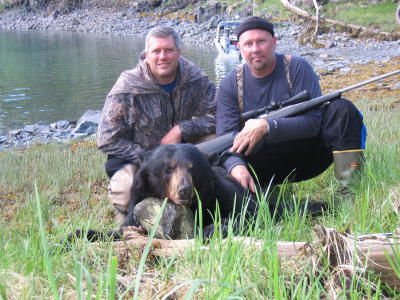 Greg's bear measured 5 1/2 feet from its nose to it's tail.  Standard size for a PWS black bear we were told.