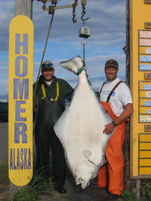 John and Jeff with huge halibut.